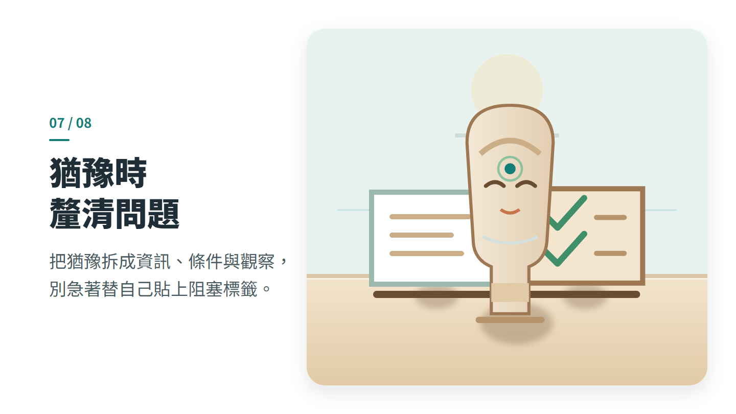 猶豫時 釐清問題