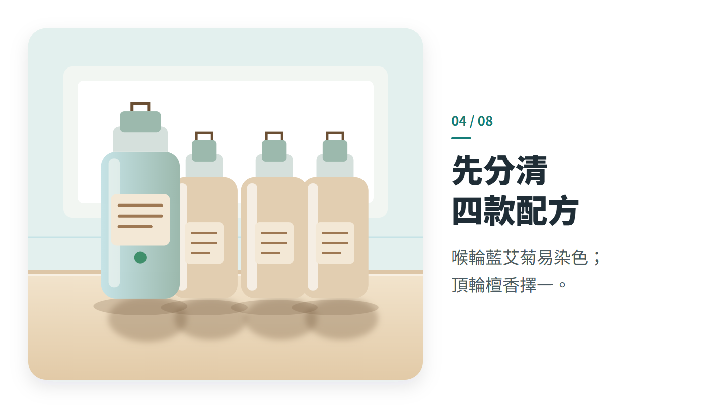 先分清 四款配方