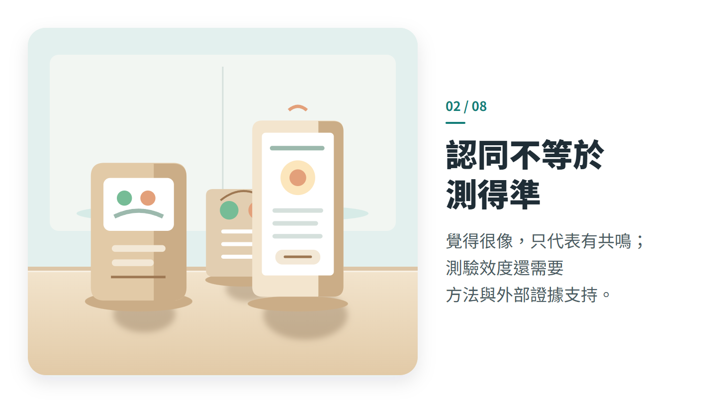 認同不等於 測得準