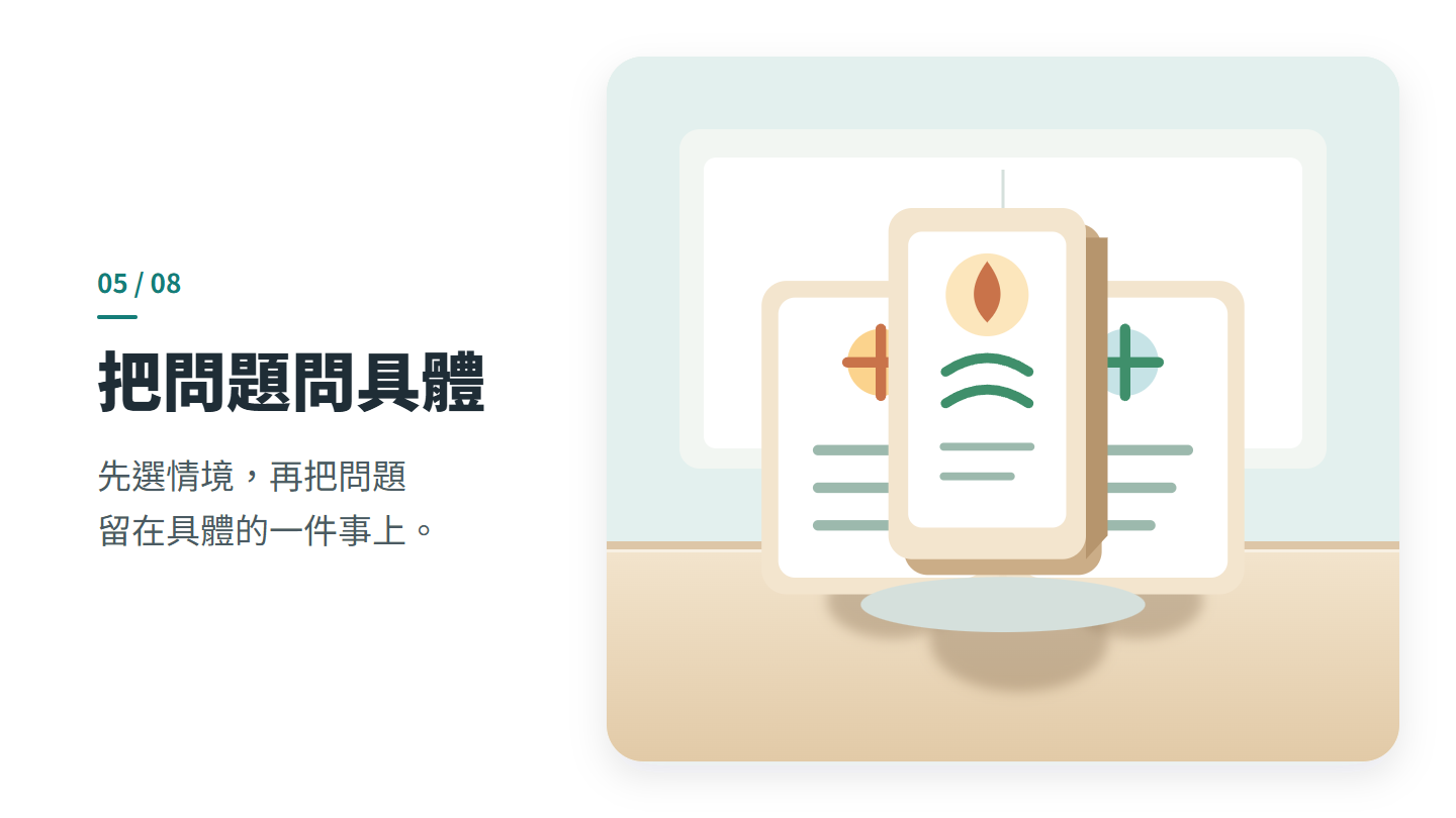 把問題問具體