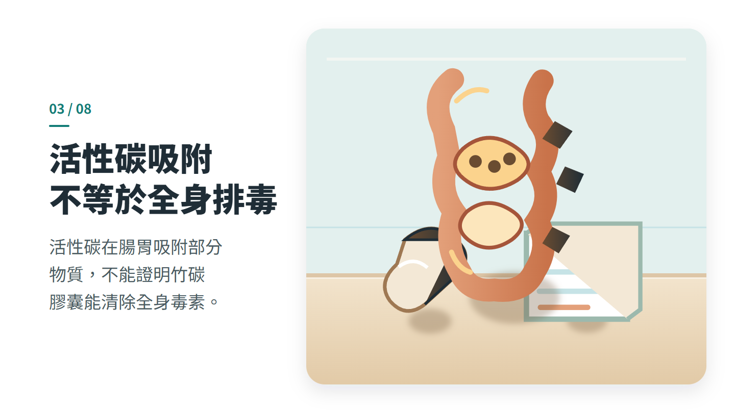 活性碳吸附 不等於全身排毒