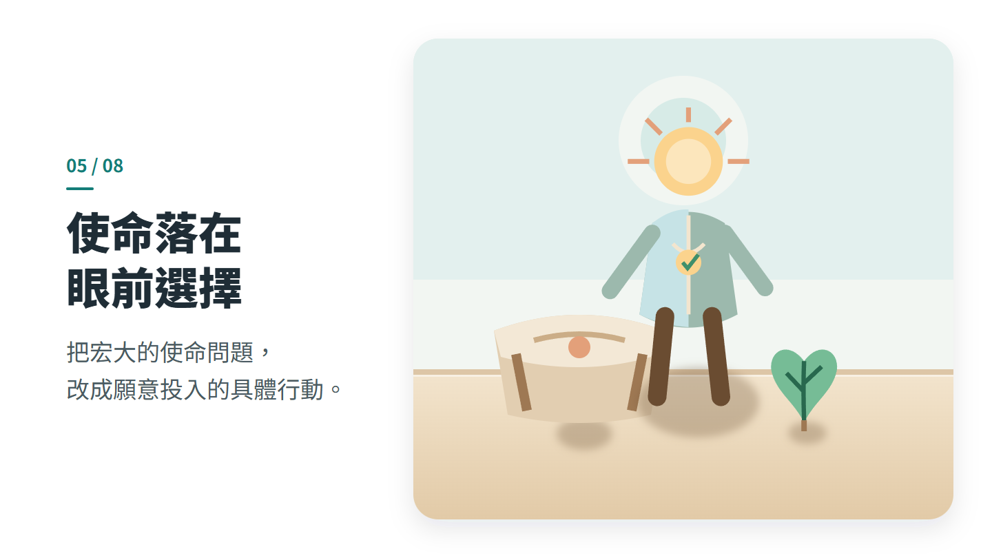 使命落在 眼前選擇